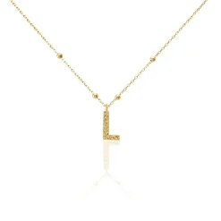 Histoire d'Or Collier Plaqué Or Jaune Lettra