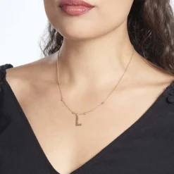 Histoire d'Or Collier Plaqué Or Jaune Lettra