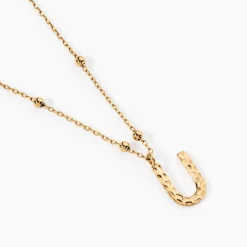 Histoire d'Or Collier Plaqué Or Jaune Lettra