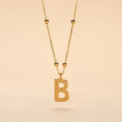 Histoire d'Or Collier Plaqué Or Jaune Lettra