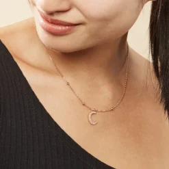 Histoire d'Or Collier Plaqué Or Jaune Lettra