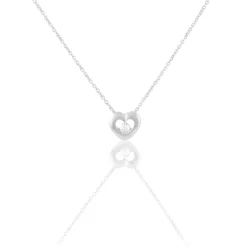 Histoire d'Or Collier Purete Or Blanc Diamant
