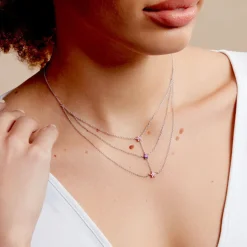 Collier Purple Bloom Argent Blanc Oxyde De Zirconium-Histoire d'Or Discount