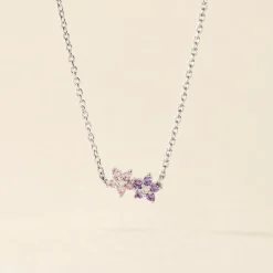 Collier Purple Bloom Argent Blanc Oxyde De Zirconium-Histoire d'Or Discount