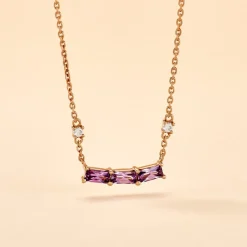 Histoire d'Or Collier Purple Mood Argent Rose Oxyde De Zirconium
