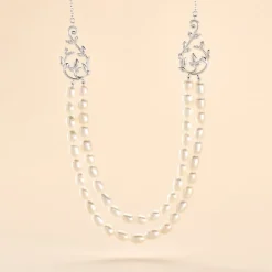 Histoire d'Or Collier Pygmalion Argent Blanc Oxyde De Zirconium Perle De Culture