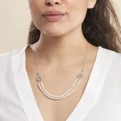 Histoire d'Or Collier Pygmalion Argent Blanc Oxyde De Zirconium Perle De Culture