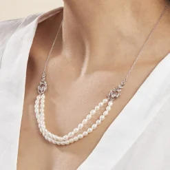 Histoire d'Or Collier Pygmalion Argent Blanc Oxyde De Zirconium Perle De Culture