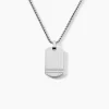 Histoire d'Or Collier Quadrillage Acier Blanc