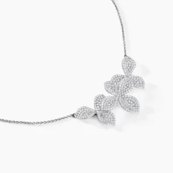 Histoire d'Or Collier Radiant Bloom Argent Blanc Oxyde