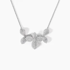 Histoire d'Or Collier Radiant Bloom Argent Blanc Oxyde
