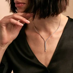 Histoire d'Or Collier River Or Blanc Diamant