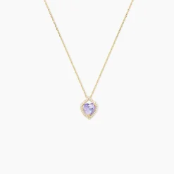 Histoire d'Or Collier Rosaline Or Jaune Amethyste Et Oxyde De Zirconium