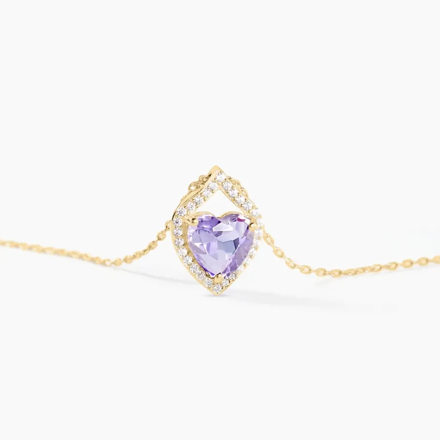 Histoire d'Or Collier Rosaline Or Jaune Amethyste Et Oxyde De Zirconium