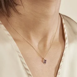 Histoire d'Or Collier Rosaline Or Jaune Amethyste Et Oxyde De Zirconium