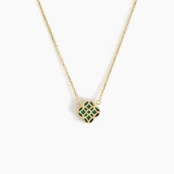 Histoire d'Or Collier Rosalite Or Jaune Malachite
