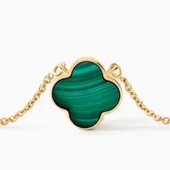Histoire d'Or Collier Rosalite Or Jaune Malachite