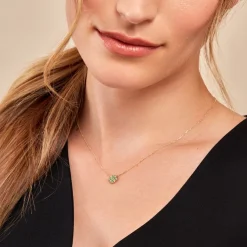 Histoire d'Or Collier Rosalite Or Jaune Malachite