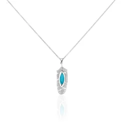Histoire d'Or Collier Sautoir Dariella Argent Blanc Pierre De Synthese