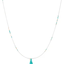 Histoire d'Or Collier Sautoir Ninon Argent Blanc Perle D'imitation Et Chrysoprase