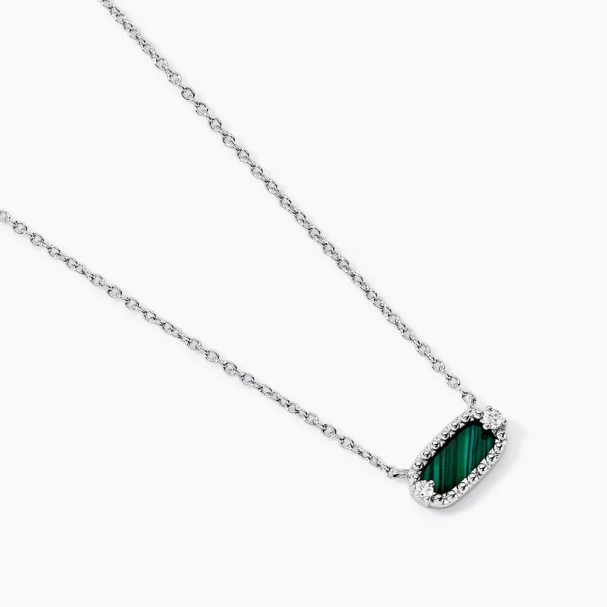 Collier Serafine Argent Blanc Malachite Oxyde De Zirconium-Histoire d'Or Discount