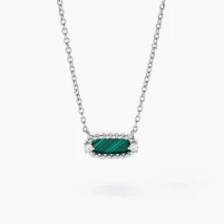 Collier Serafine Argent Blanc Malachite Oxyde De Zirconium-Histoire d'Or Discount