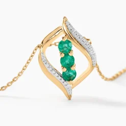 Histoire d'Or Collier Shahara Or Jaune Emeraude