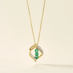 Histoire d'Or Collier Shahara Or Jaune Emeraude