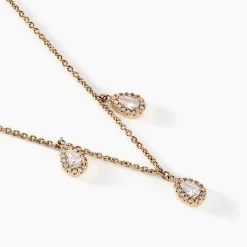 Histoire d'Or Collier Shiny Drops Plaqué Or Doré Oxyde De Zirconium