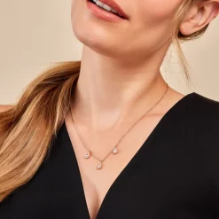 Histoire d'Or Collier Shiny Drops Plaqué Or Doré Oxyde De Zirconium