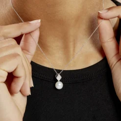 Histoire d'Or Collier Shirine Argent Blanc Perle De Culture Et Oxyde De Zirconium