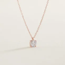 Collier Solitaire Argent Rose Lylwenn Oxyde De Zirconium-Histoire d'Or Online