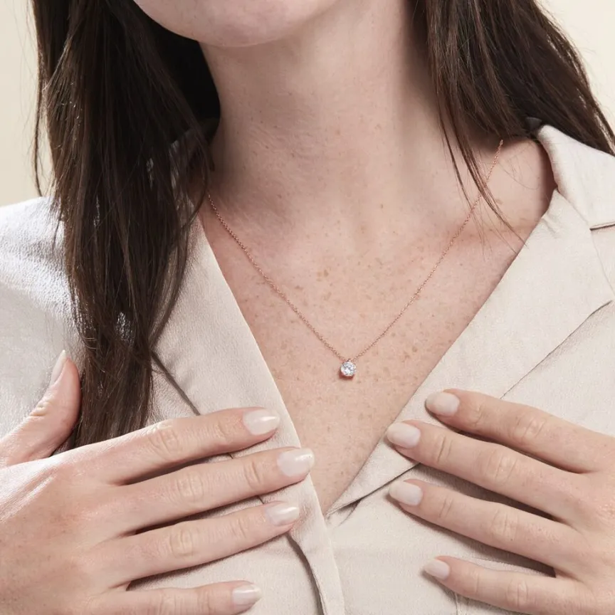 Collier Solitaire Argent Rose Lylwenn Oxyde De Zirconium-Histoire d'Or Online