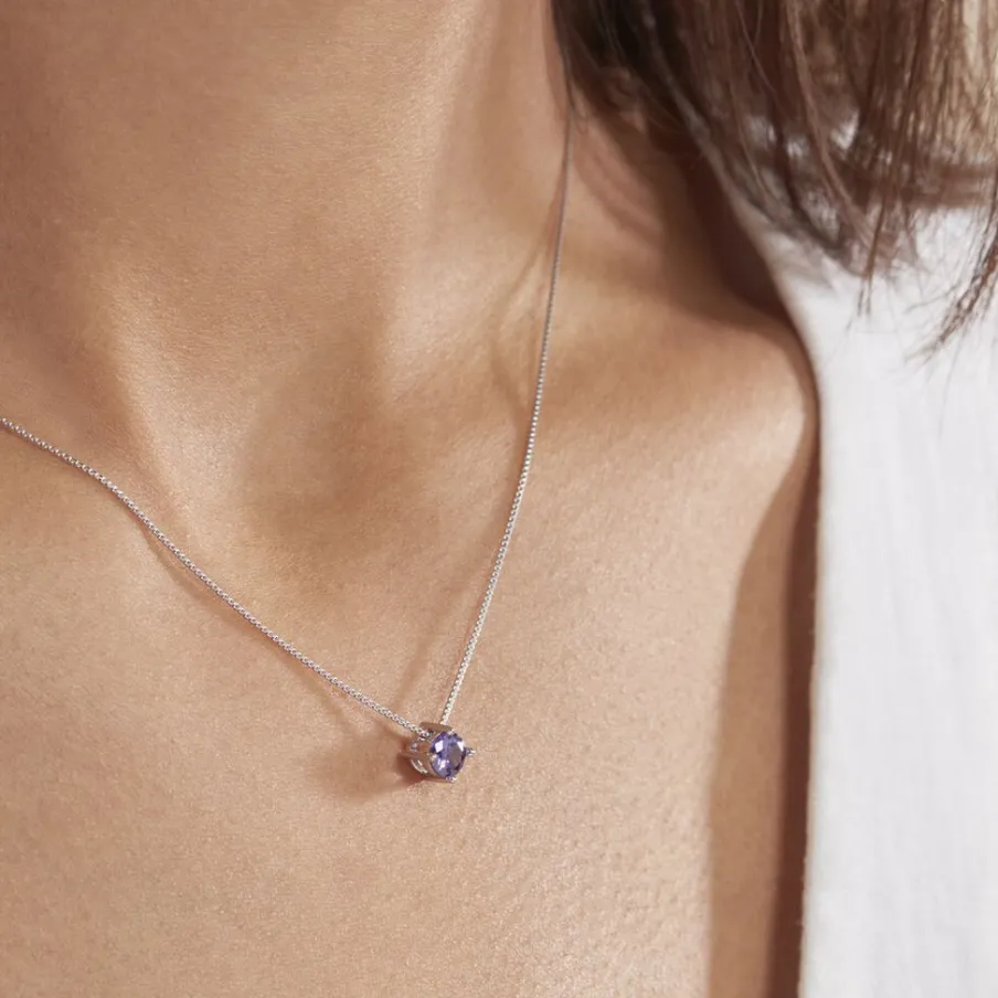 Histoire d'Or Collier Solitaire Argent Blanc Rio Santa Teresa Oxyde De Zirconium