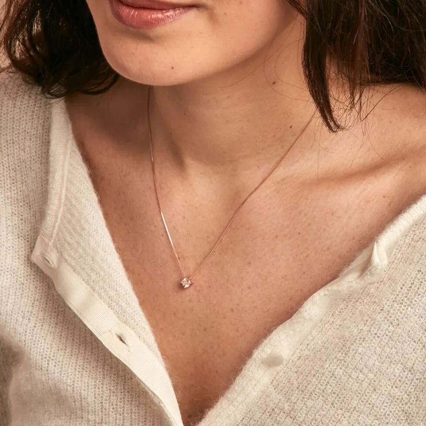 Collier Solitaire Argent Rose Rio Santa Teresa Oxyde De Zirconium-Histoire d'Or New