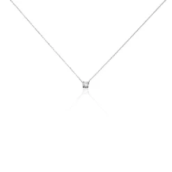 Histoire d'Or Collier Solitaire Victoria Platine Blanc Diamant