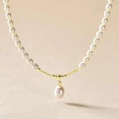 Histoire d'Or Collier Stella-rose Or Jaune Perle De Culture