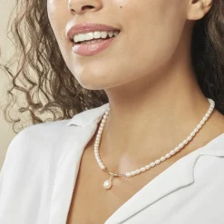 Histoire d'Or Collier Stella-rose Or Jaune Perle De Culture