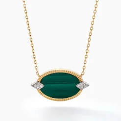 Histoire d'Or Collier Tahina Or Jaune Malachite Diamant