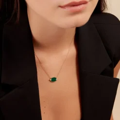 Histoire d'Or Collier Tahina Or Jaune Malachite Diamant