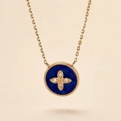Collier Talisman Or Jaune Lapis Lazuli Diamant-Histoire d'Or Sale