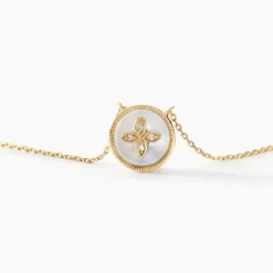 Histoire d'Or Collier Talisman Or Jaune Nacre Diamant