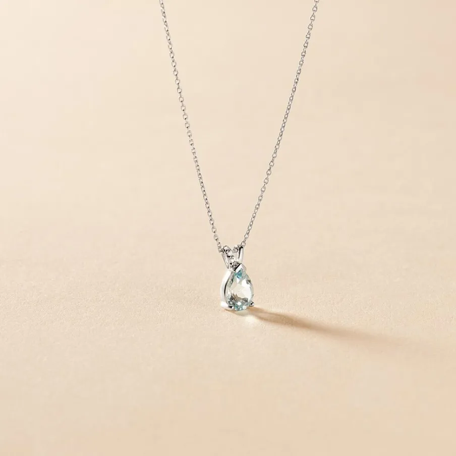 Histoire d'Or Collier Teresa Or Blanc Topaze Et Diamant