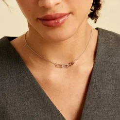 Histoire d'Or Collier Trait D'union Argent Blanc Oxyde De Zirconium