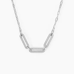 Histoire d'Or Collier Trait D'union Argent Blanc Oxyde De Zirconium