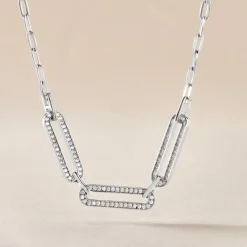 Histoire d'Or Collier Trait D'union Argent Blanc Oxyde De Zirconium