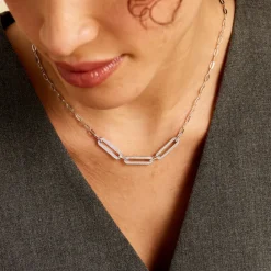 Histoire d'Or Collier Trait D'union Argent Blanc Oxyde De Zirconium