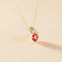 Histoire d'Or Collier Tyana Plaqué Or Jaune Pierre De Synthese Et Oxyde De Zirconium