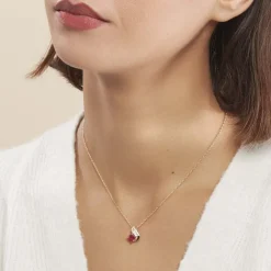 Histoire d'Or Collier Tyana Plaqué Or Jaune Pierre De Synthese Et Oxyde De Zirconium