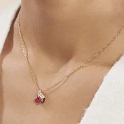 Histoire d'Or Collier Tyana Plaqué Or Jaune Pierre De Synthese Et Oxyde De Zirconium